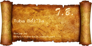 Tuba Béla névjegykártya